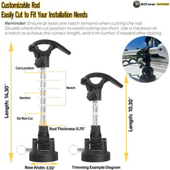 Bzcovac extra short aluminum rod included for quick no-cut installations