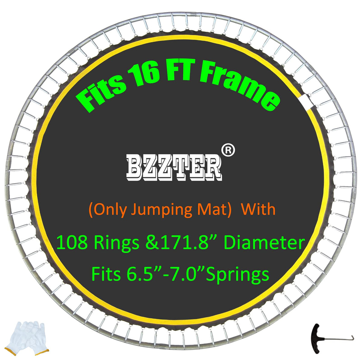Bzzter front view of full 16ft replacement mat showing complete fit and benefit
