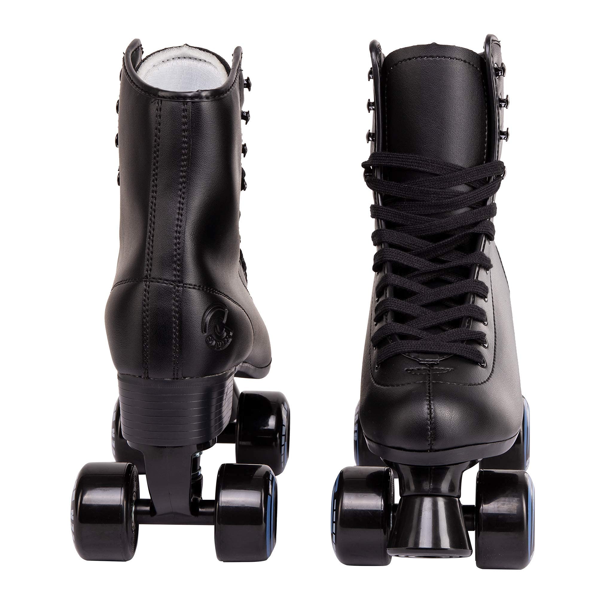 C SEVEN skates worn on a boardwalk demonstrating outdoor cruising comfort