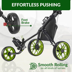 Caddytek adjustable TPR handle and foot brake offering ergonomic control