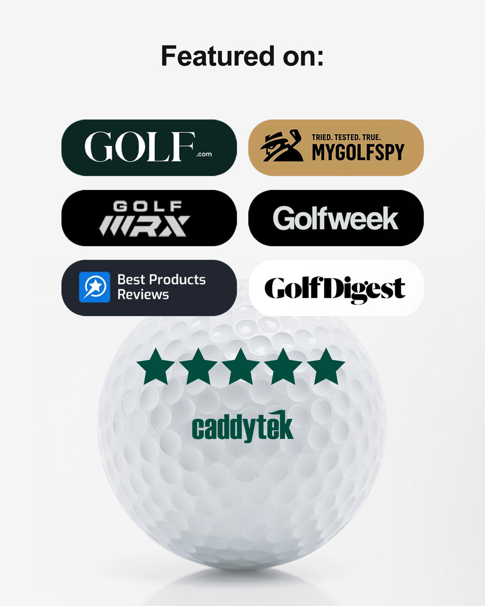 Caddytek side profile on fairway showing balanced wheelbase and stability