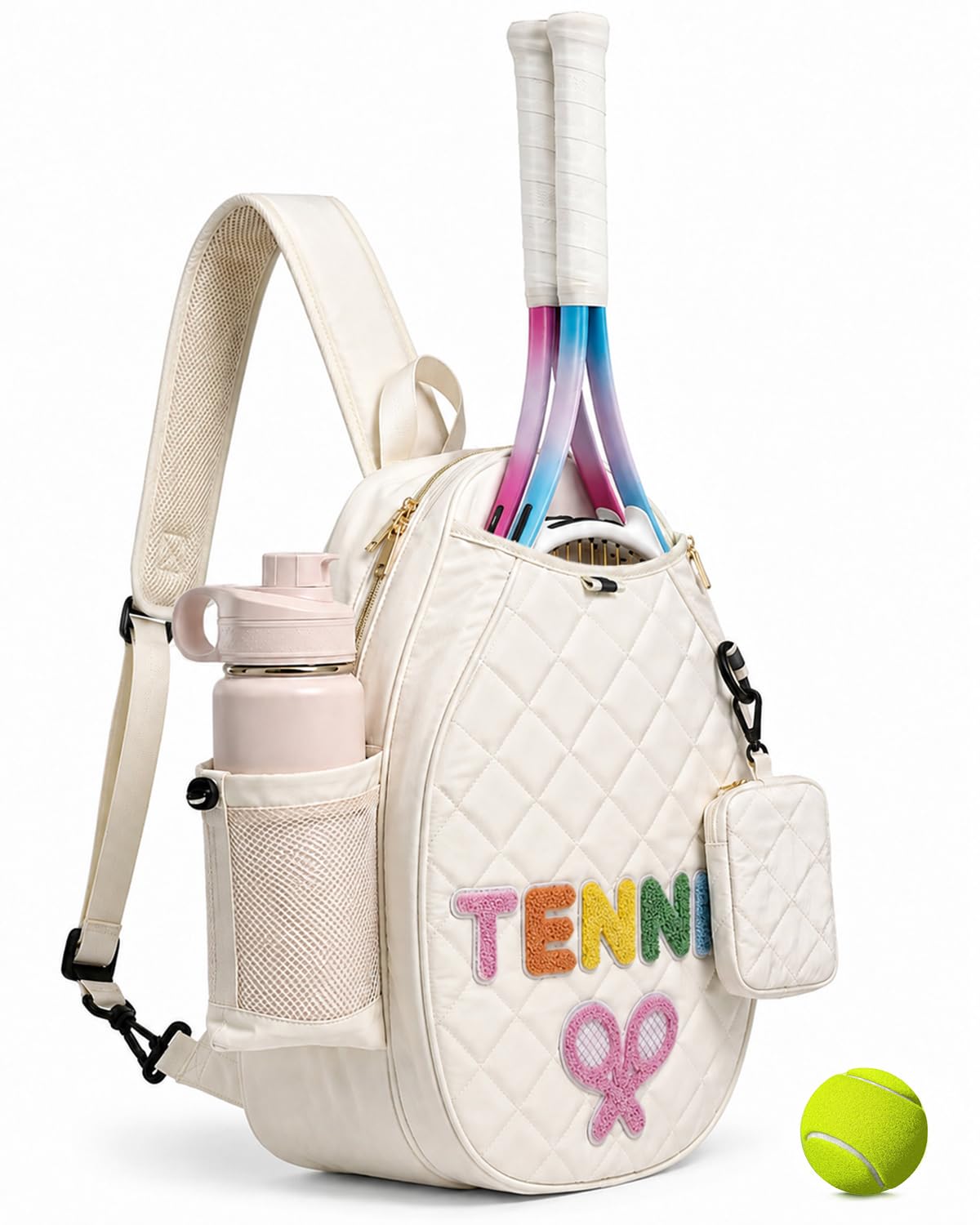 CaHomet front profile view showing quilted sling bag and organized pockets for stylish utility