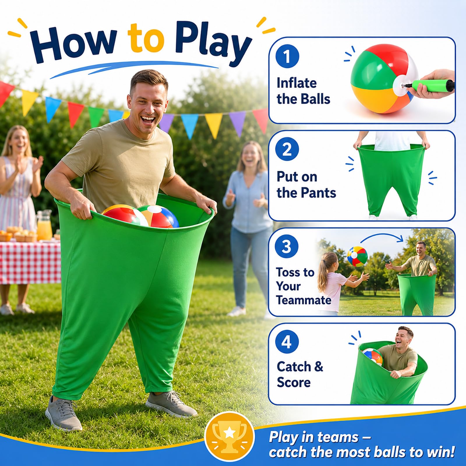CaiyiDiyue folded pants and balls packed in a backpack highlighting portability for travel events