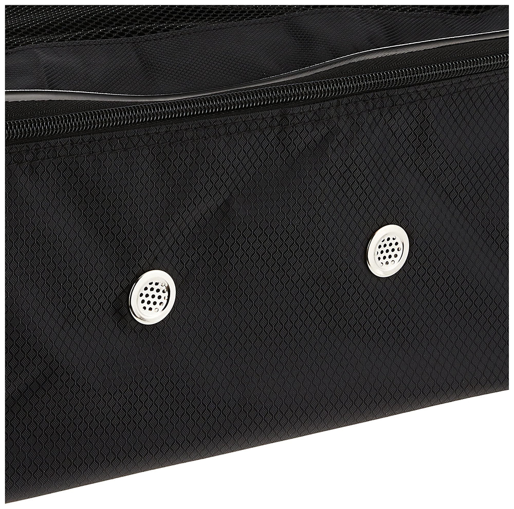 Callaway trunk locker being loaded by golfer for tidy travel organization