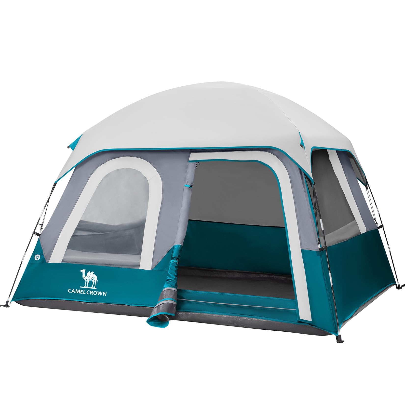 CAMEL CROWN front overview showing roomy entrance and weatherproof shelter benefit