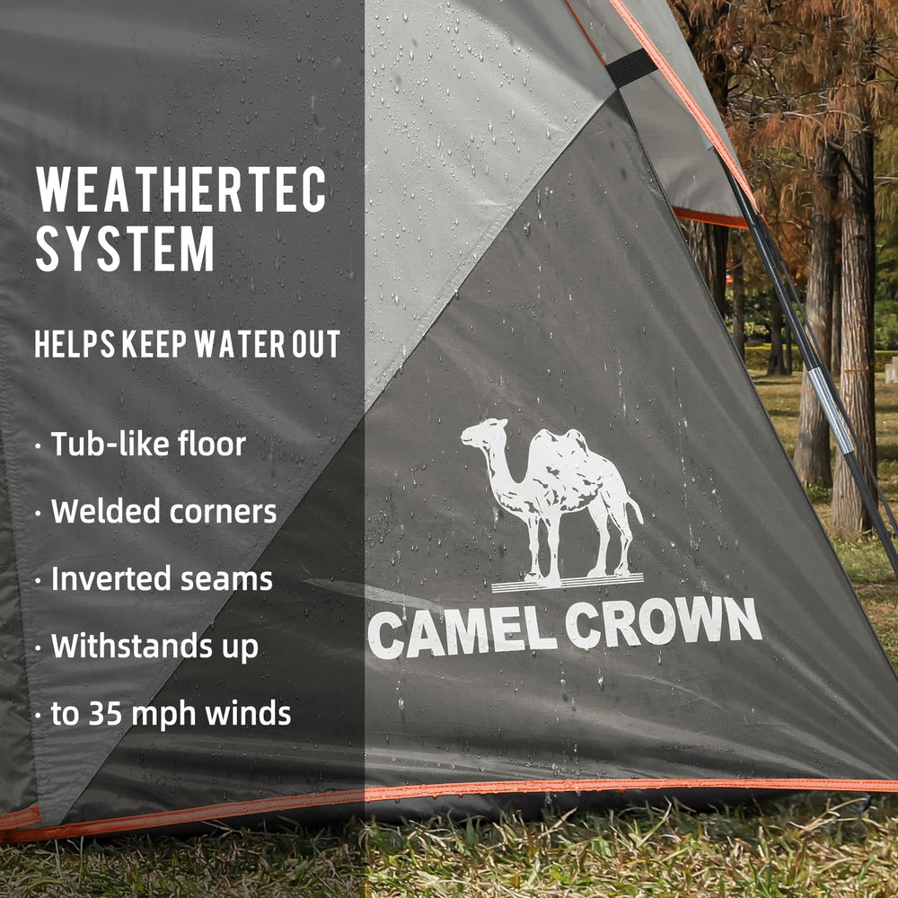 CAMEL CROWN pole system detail demonstrating quick setup and secure frame support