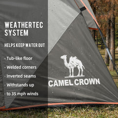 CAMEL CROWN pole system detail demonstrating quick setup and secure frame support