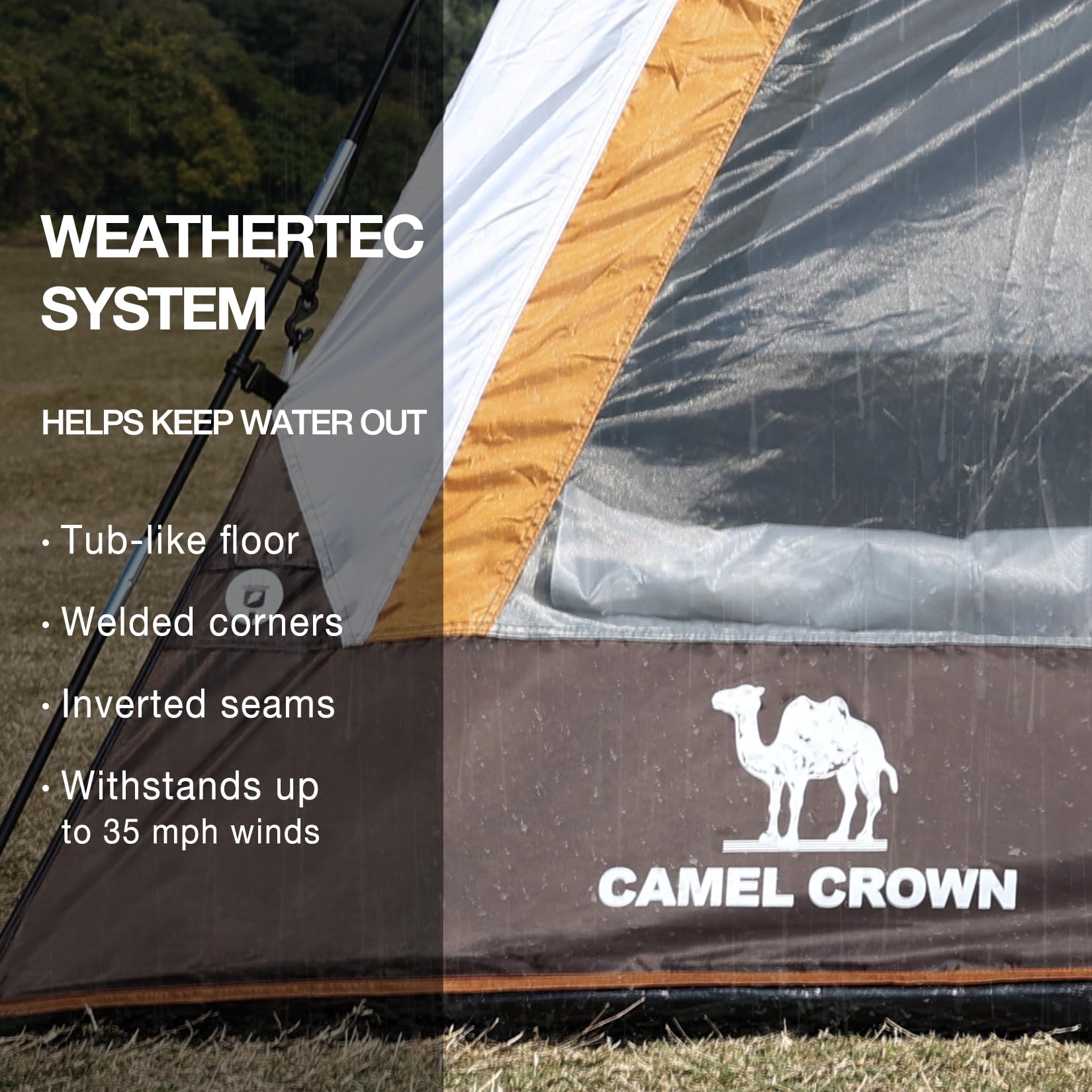 CAMEL CROWN with people and gear showing scale and storage capacity benefit