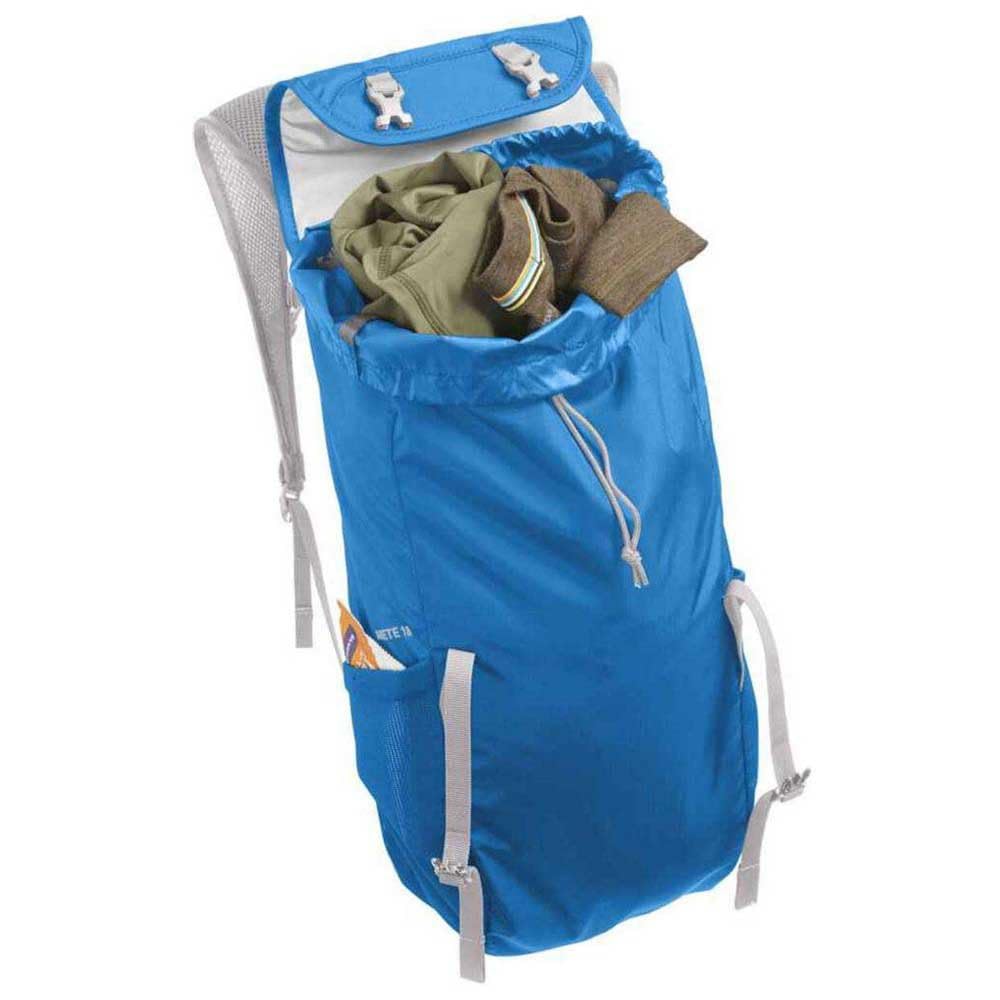 CamelBak Arete 18 worn by hiker on trail showing lightweight carry benefit