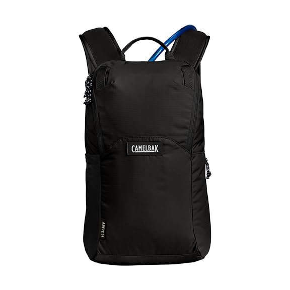 CamelBak Crux 50oz reservoir close-up with valve, delivers quick high-flow hydration on the move
