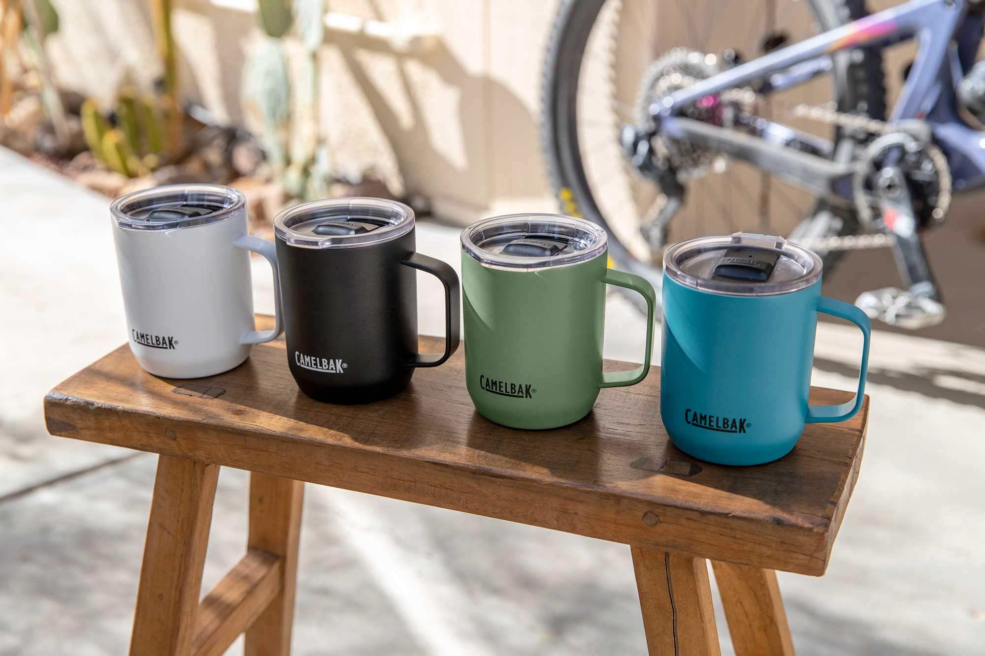 CamelBak on camp table lifestyle scene conveying rugged outdoor use
