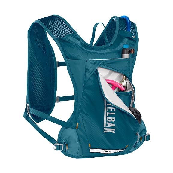 CamelBak organized tool pockets with repair kit and CO2 for quick repairs