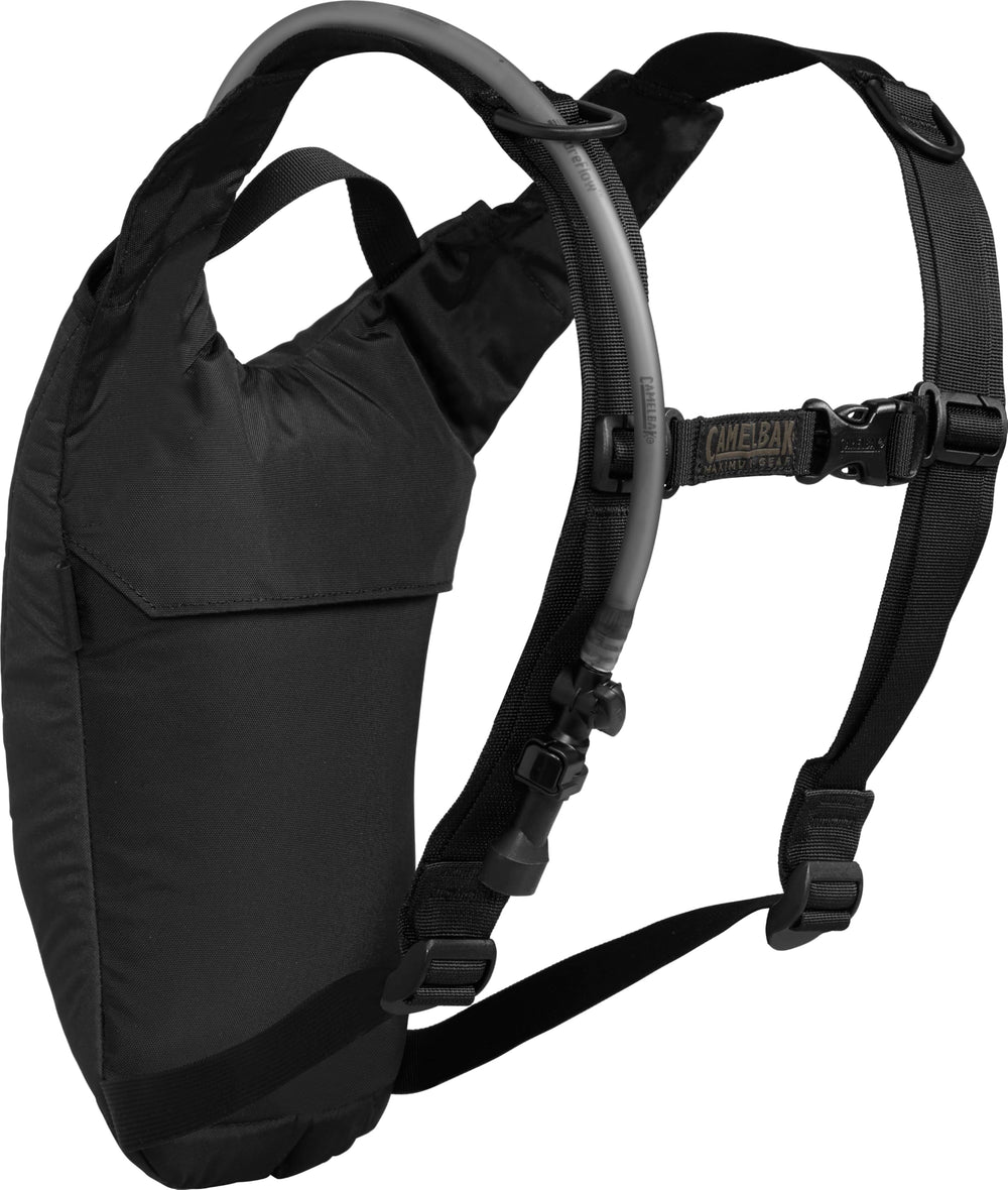 CamelBak Mil Spec Crux reservoir close-up displaying ergonomic handle and leak control