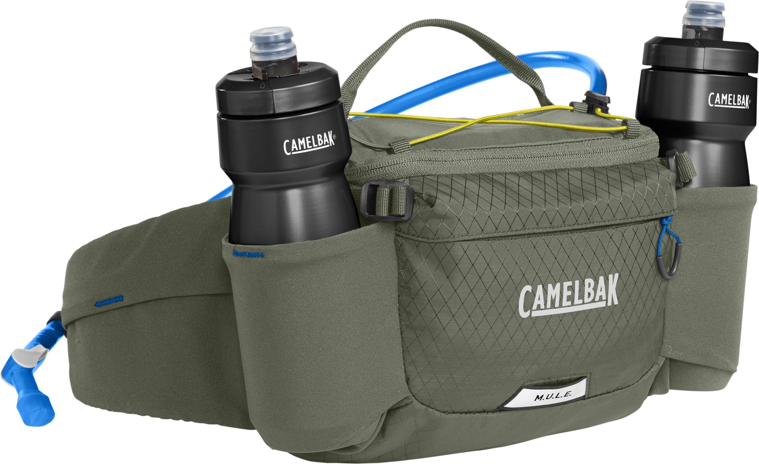 CamelBak interior tool pockets holding multitool and CO2 for organized repairs