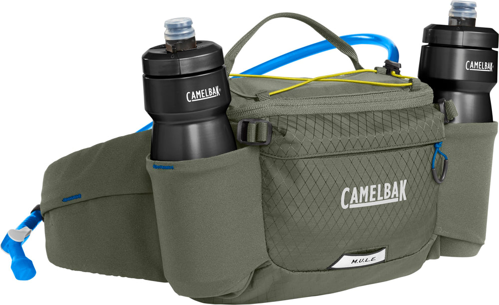 CamelBak interior tool pockets holding multitool and CO2 for organized repairs
