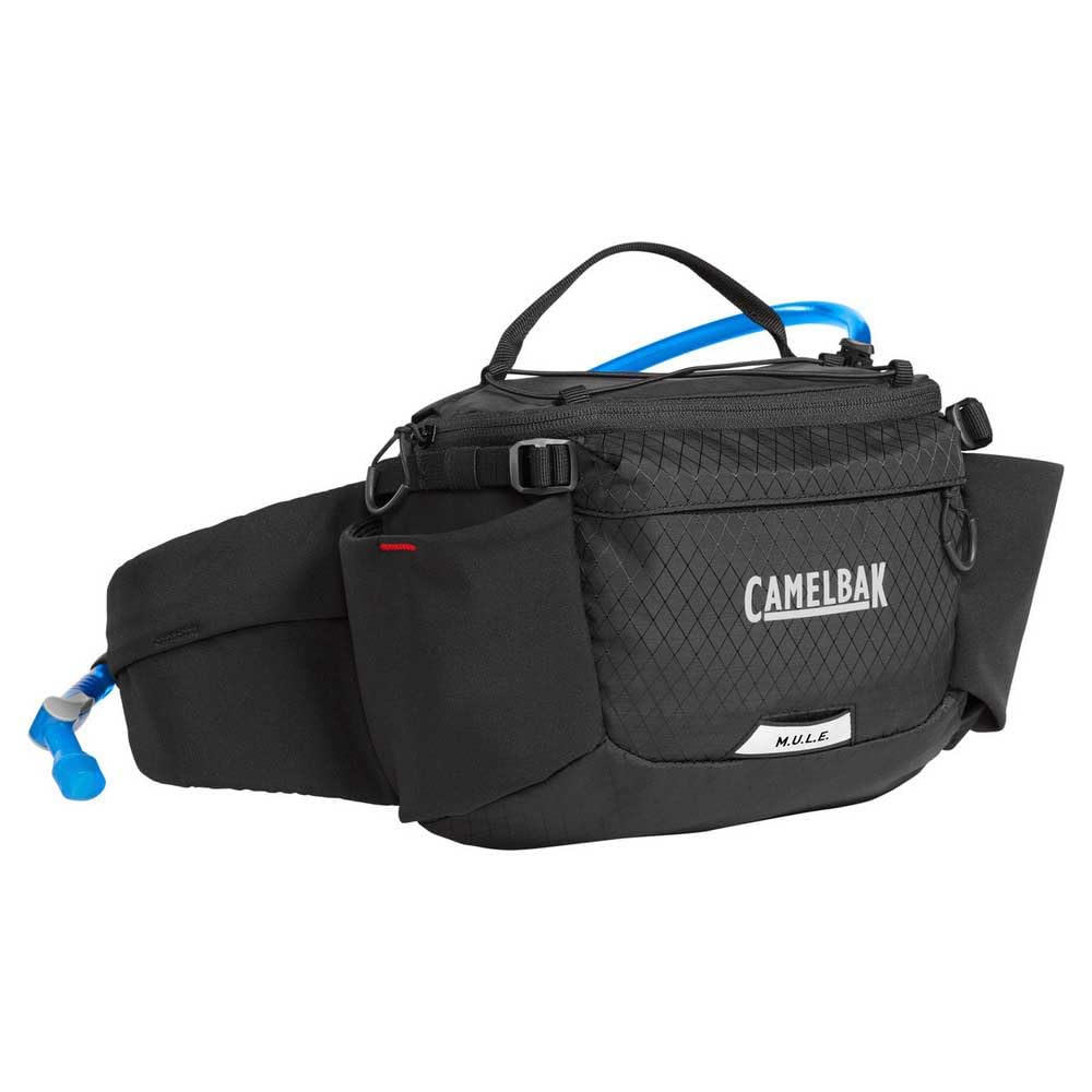 CamelBak M.U.L.E. 5 front view showing pockets and belt for stable carry