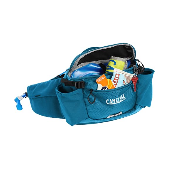 CamelBak stretch bungee holding a light jacket for on-the-fly storage and flexibility