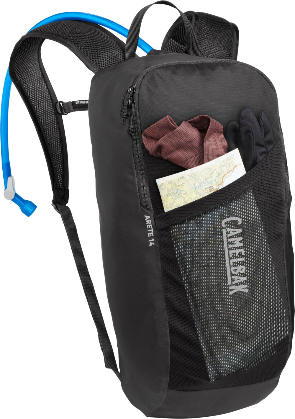 CamelBak on-trail lifestyle use with hiker wearing pack for hands-free hydration benefit