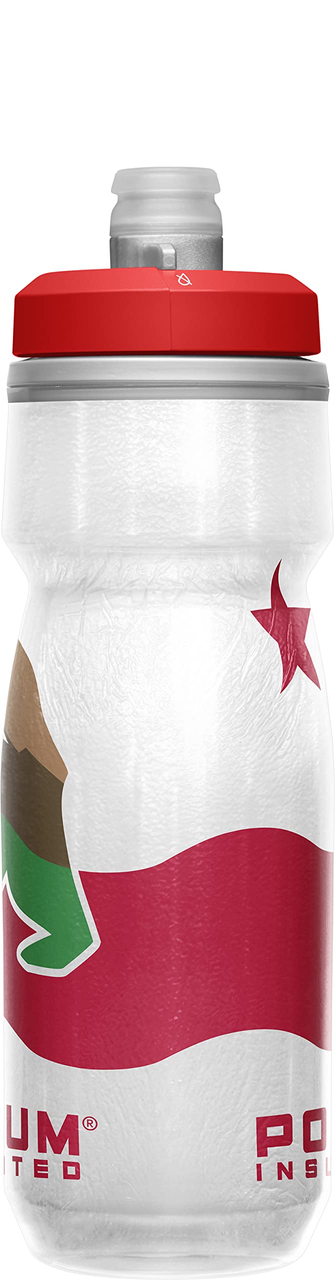 CamelBak Podium Chill closeup of high‑flow self‑sealing cap for quick spill‑free drinks