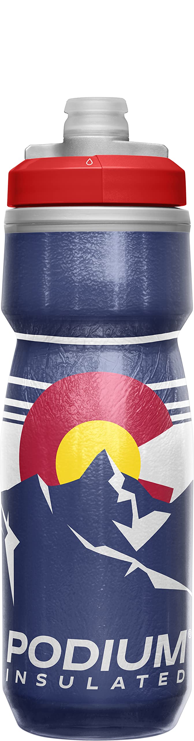 CamelBak Podium Chill front view showing Colorado design and cold retention benefit