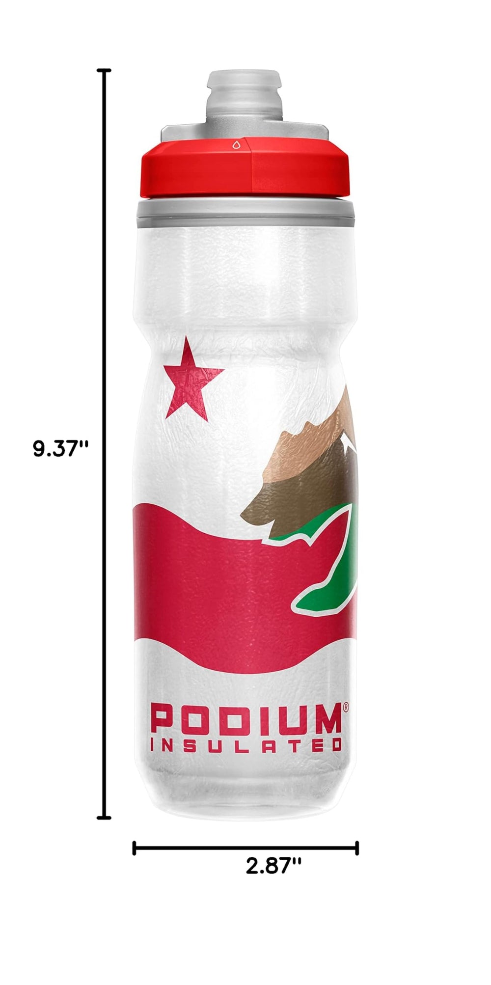 CamelBak Podium Chill in cyclist hand during ride illustrating easy squeeze hydration