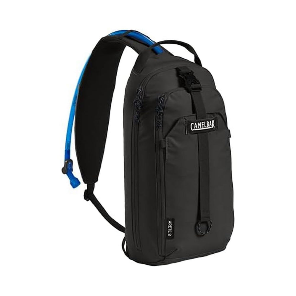 CamelBak next to water bottle giving scale and demonstrating 8L carry capacity