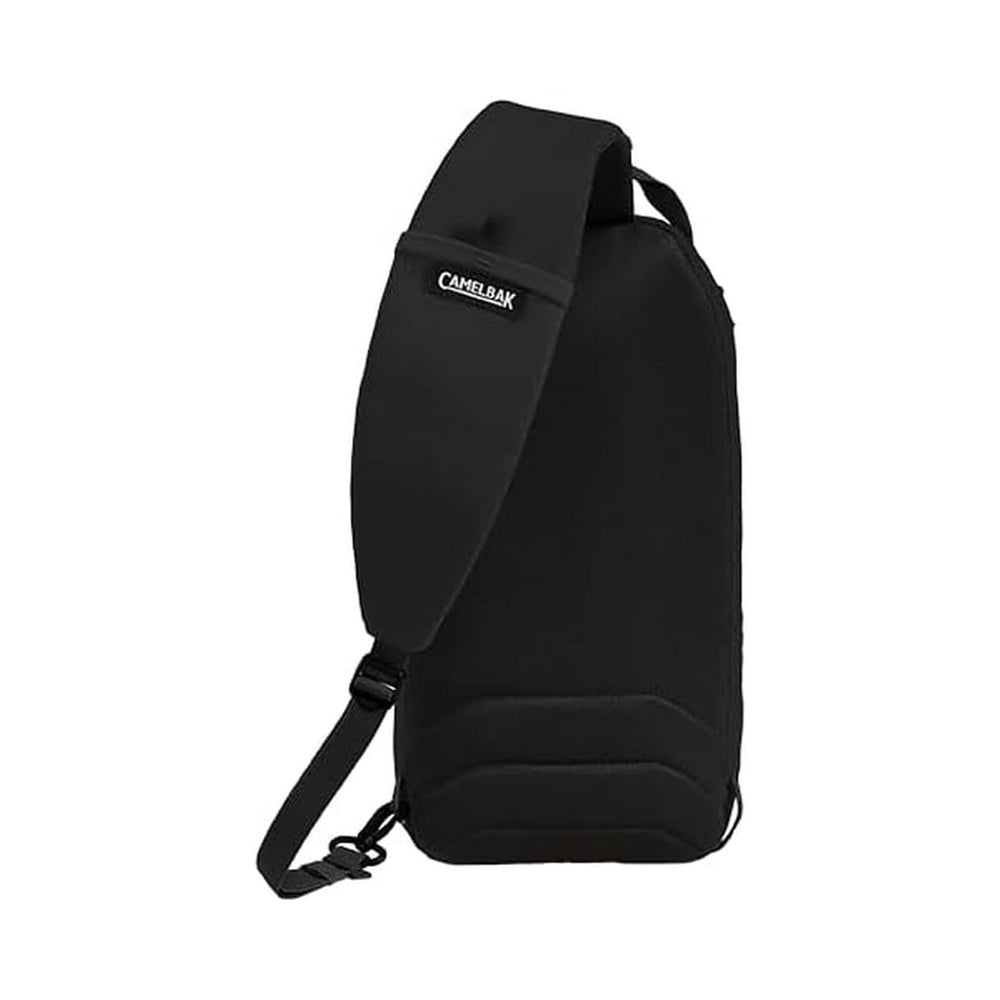 CamelBak double-layer stretch overflow pocket storing a spare bottle for quick access