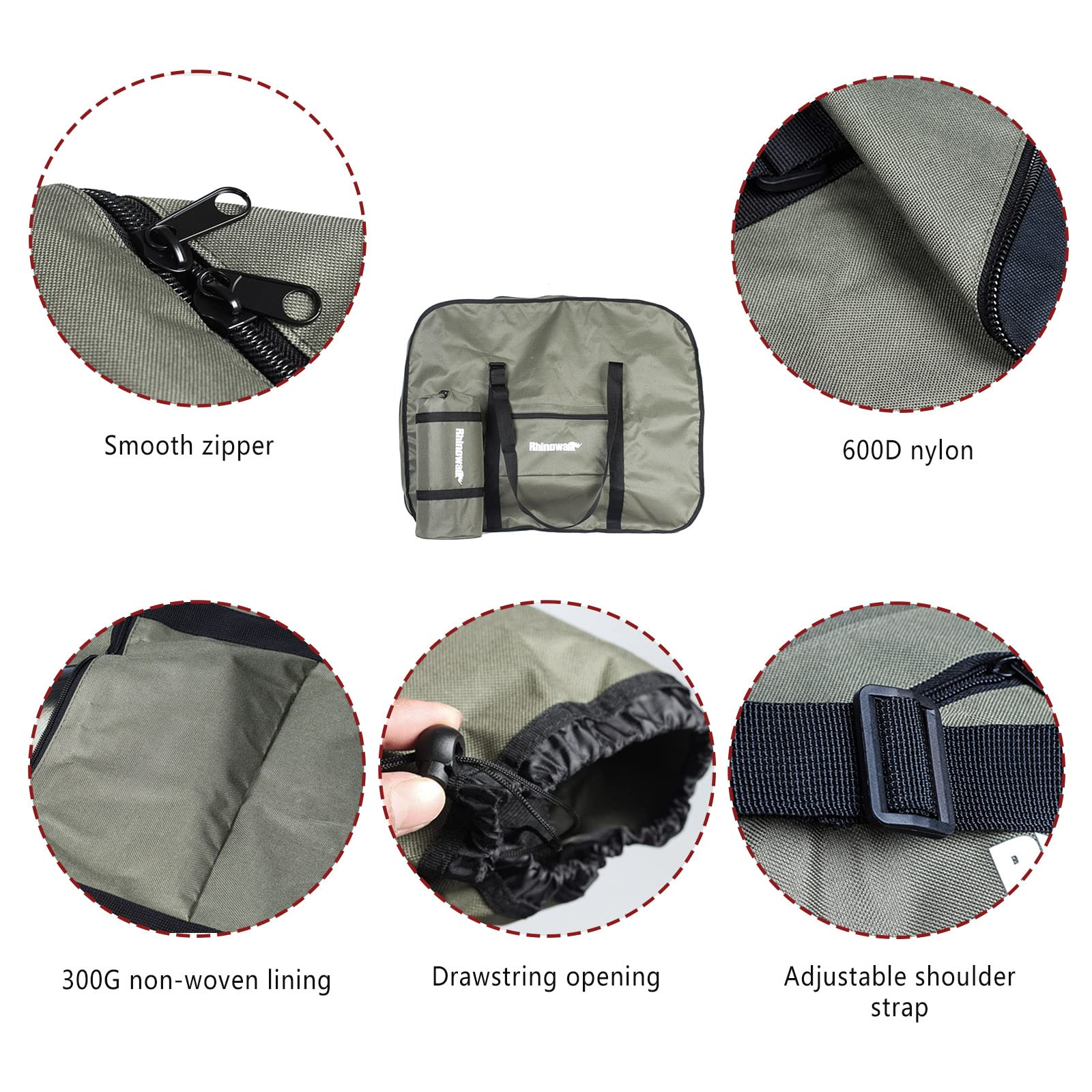 CamGo small storage pouch attached to rack for compact stowage convenience