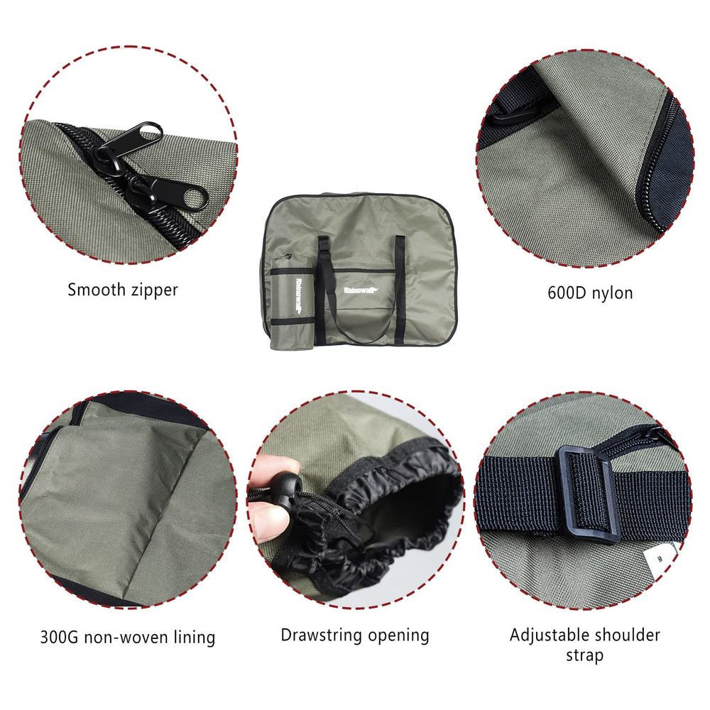 CamGo small storage pouch attached to rack for compact stowage convenience