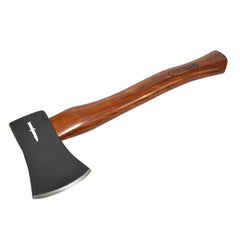 Camillus hatchet head close-up showing forged carbon steel edge durability