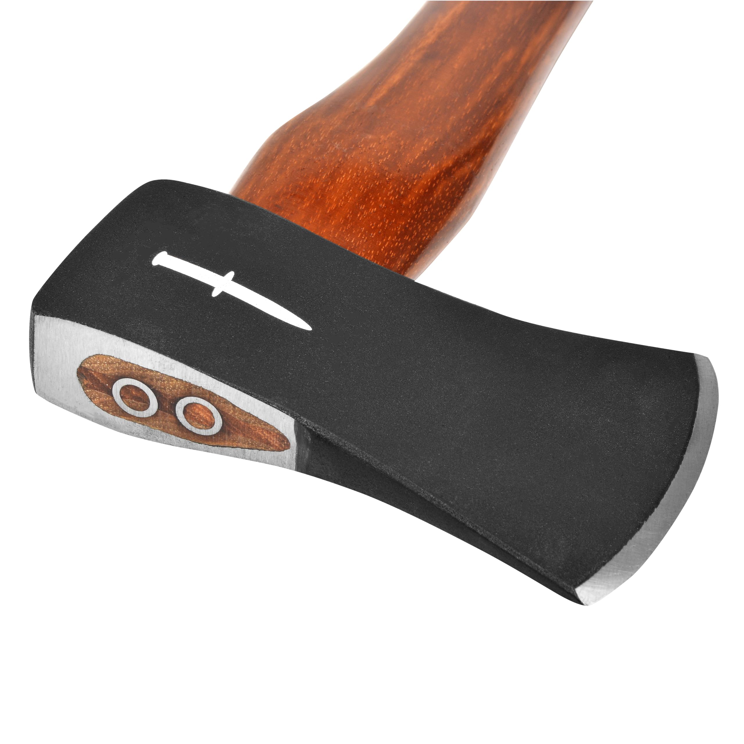 Camillus hickory handle grain detail showing grip comfort and shock absorption