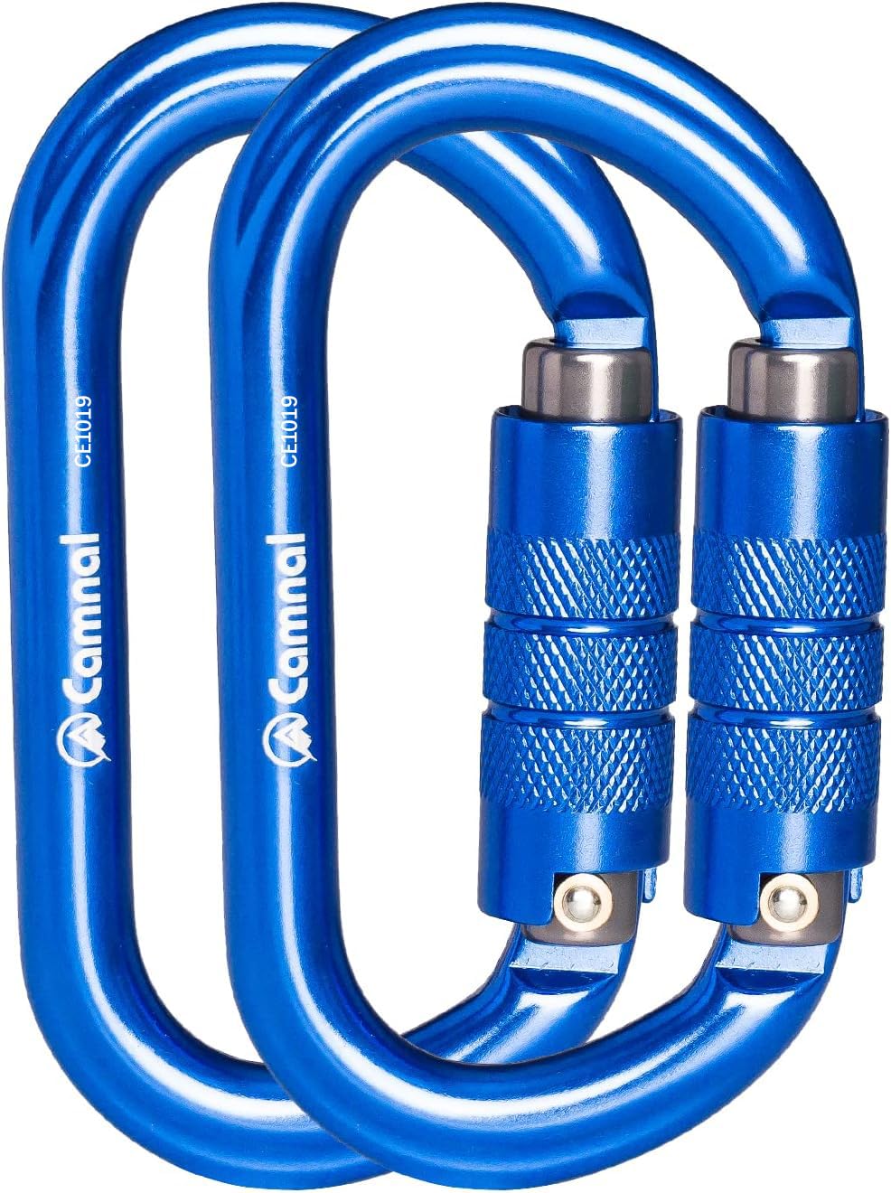 CAMNAL front view of oval carabiner showing shape and size for secure connections