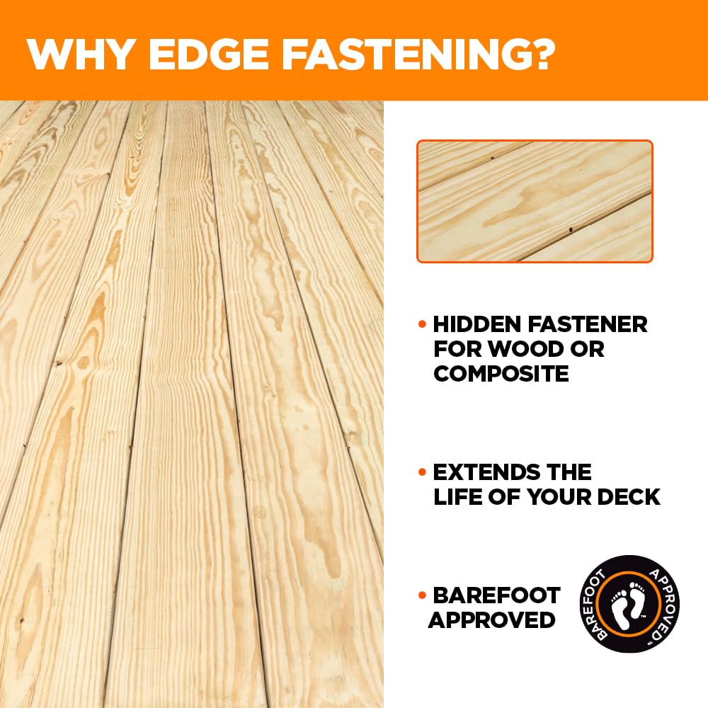 CAMO MARKSMAN Pro-X1 in use installing edge fasteners for a clean deck surface