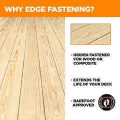 CAMO MARKSMAN Pro-X1 in use installing edge fasteners for a clean deck surface