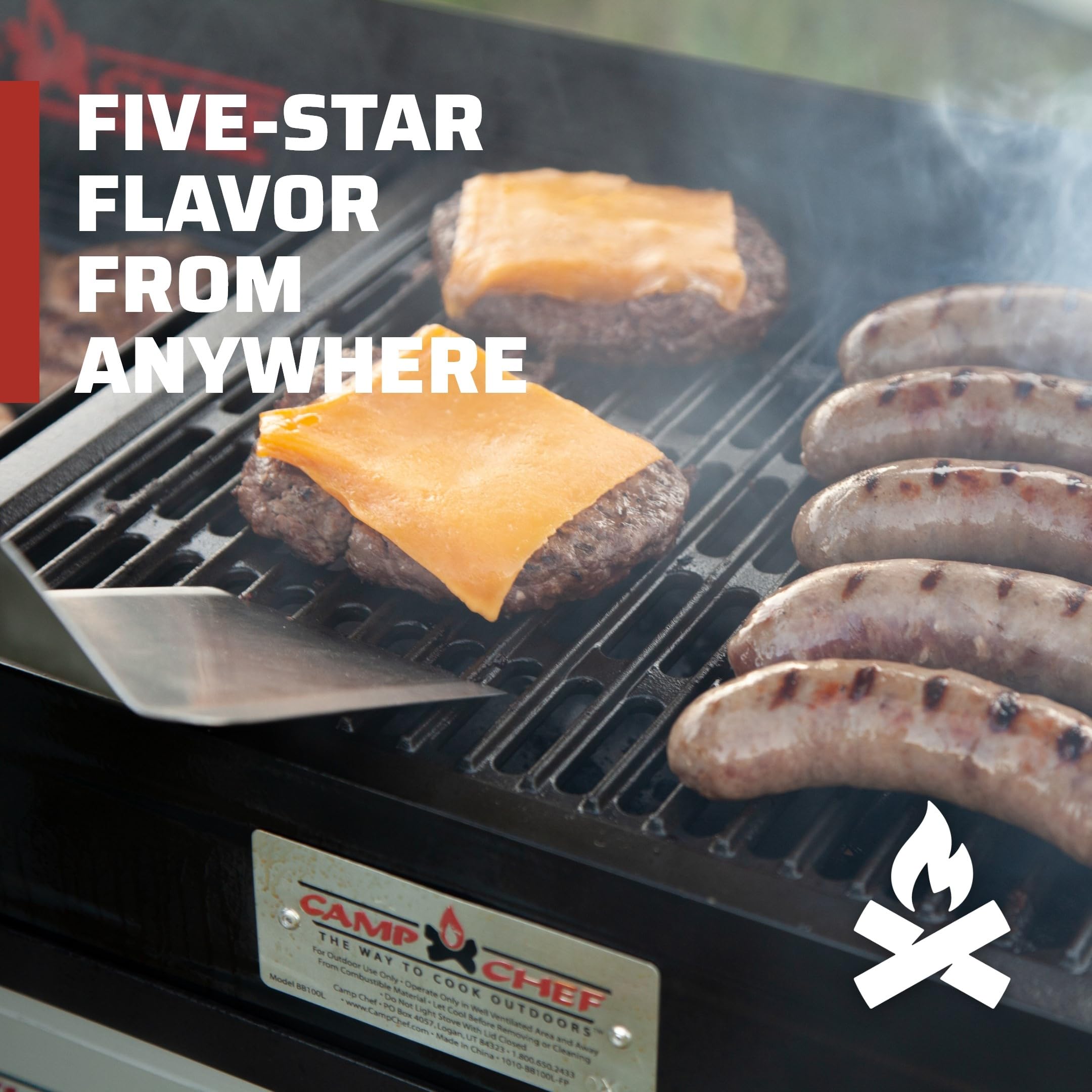 Camp Chef barbecue box packed in travel bag demonstrating portability and campsite convenience