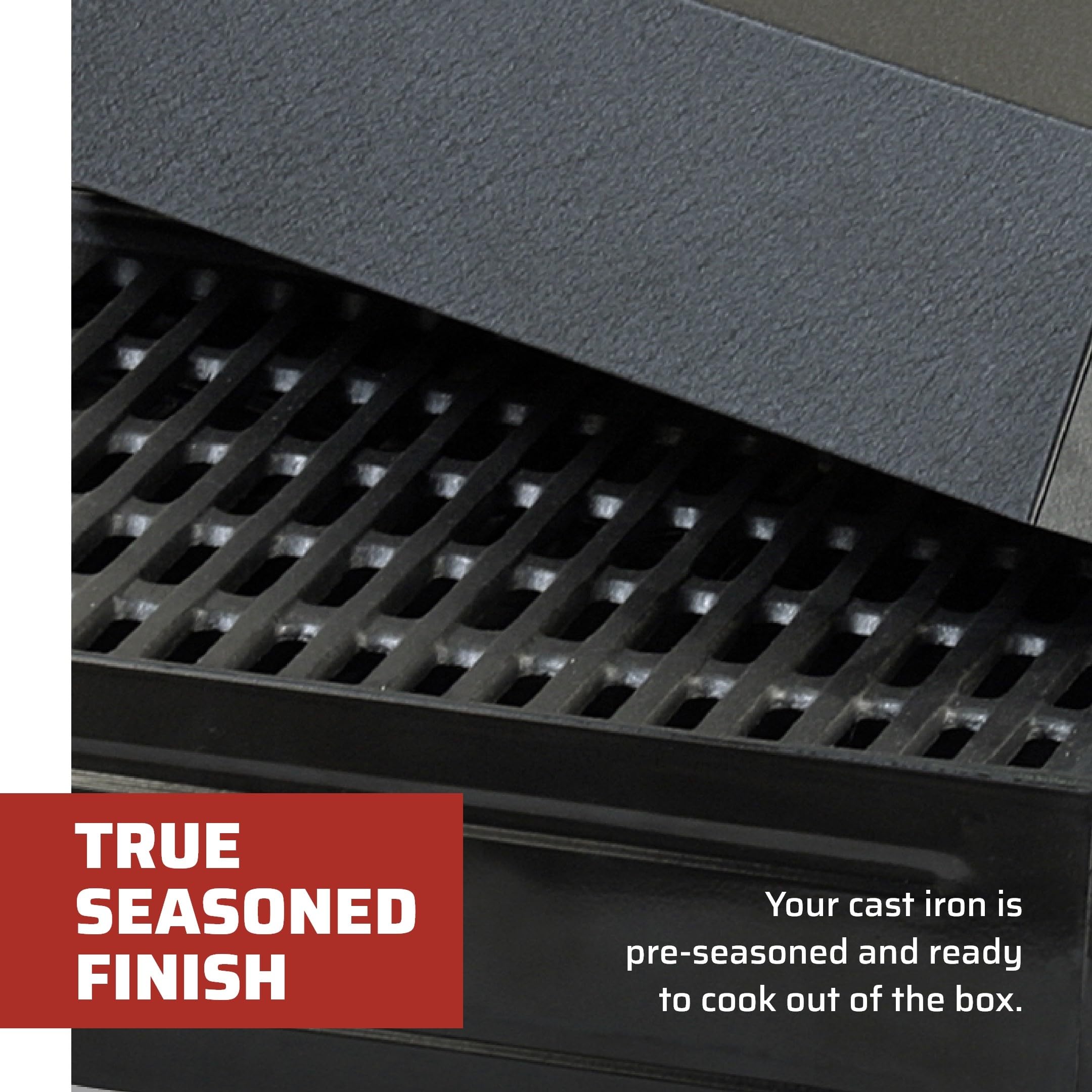 Camp Chef barbecue box next to a hand for scale showing compact 14x16-inch cooking area