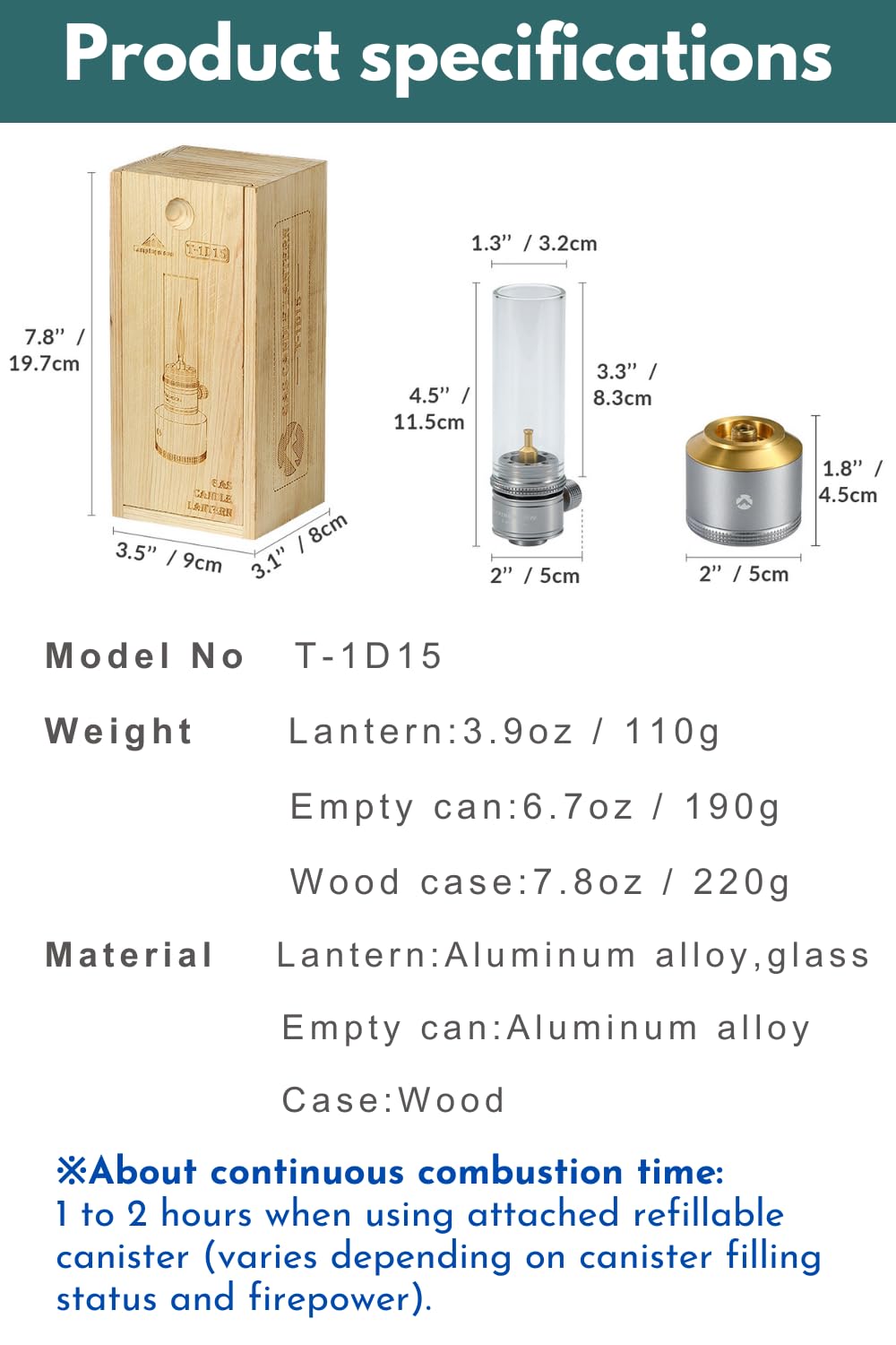 CAMPINGMOON 15g refillable tank empty and compatible with EN417 Lindal valves