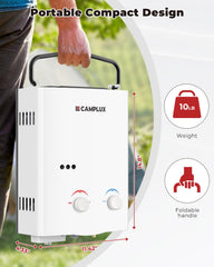 CAMPLUX AY132 closeup of control panel and safety features for easy operation
