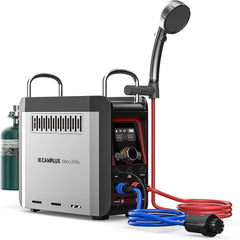 CAMPLUX Nano 3 Pro front view showing compact heater and handles, great for portability