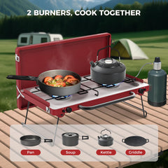 CAMPLUX Safari open top view with two burners for simultaneous cooking