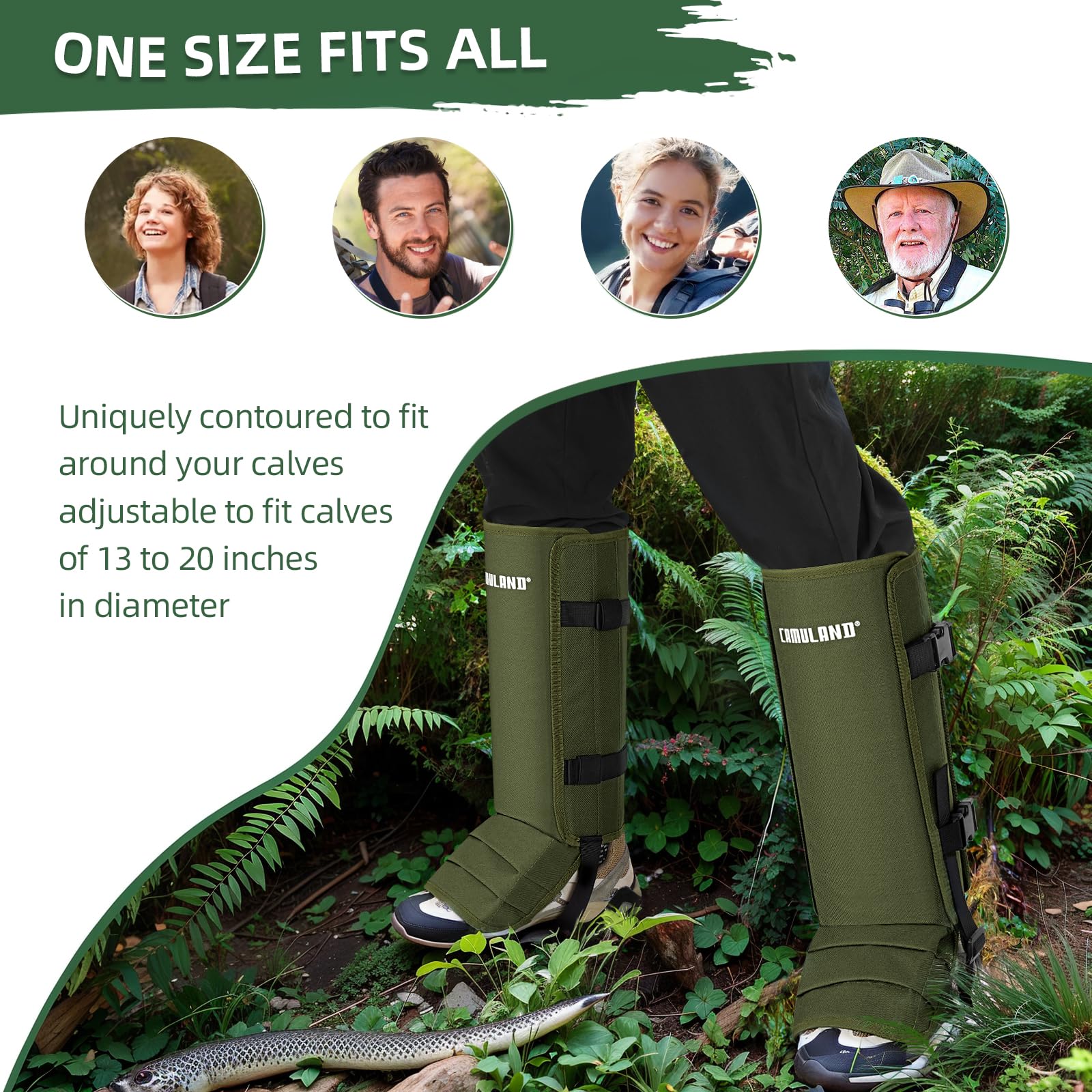 CAMULAND underfoot buckle and external hooks ensuring stable fit