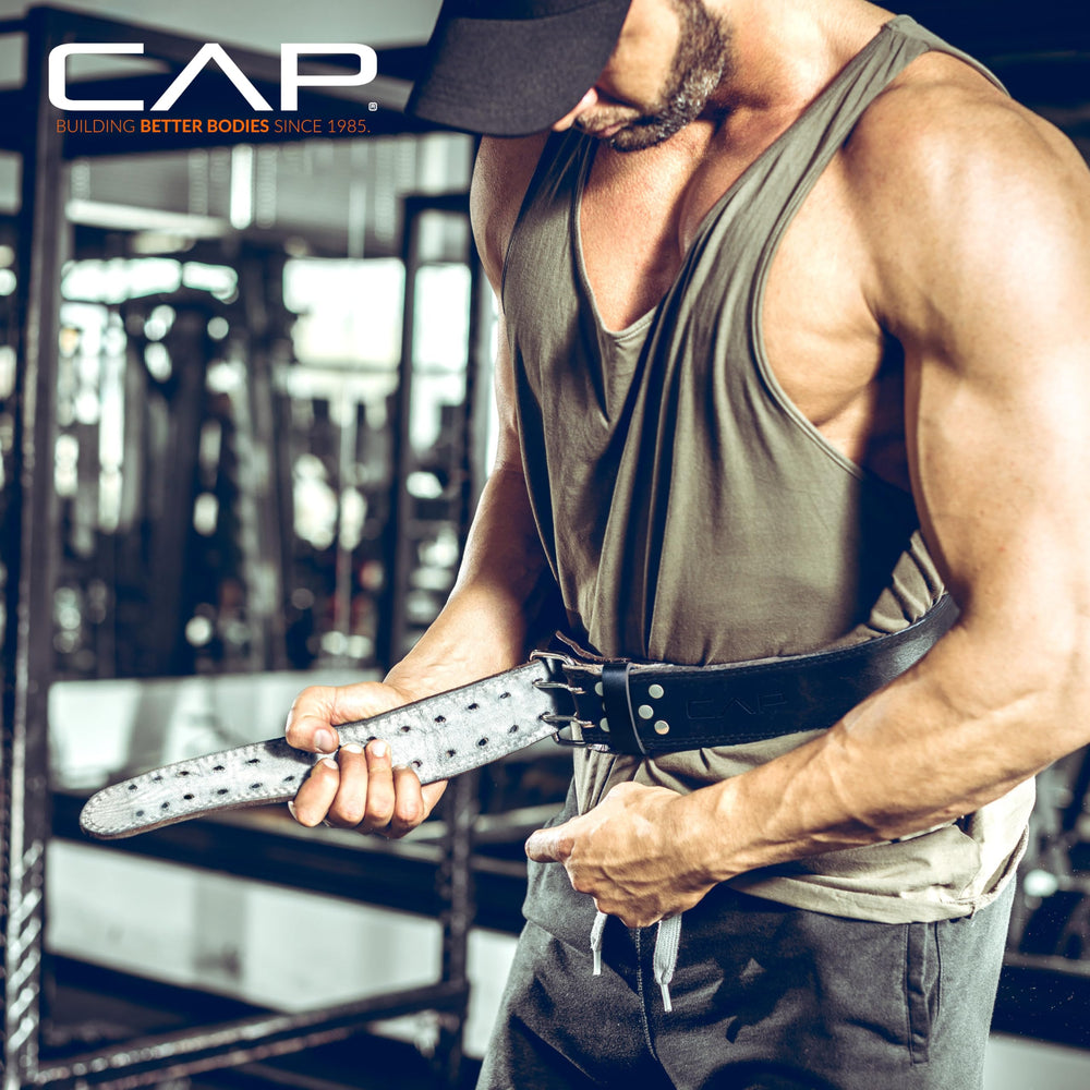 CAP Barbell buckle and 15-hole adjustment range for precise fit and security