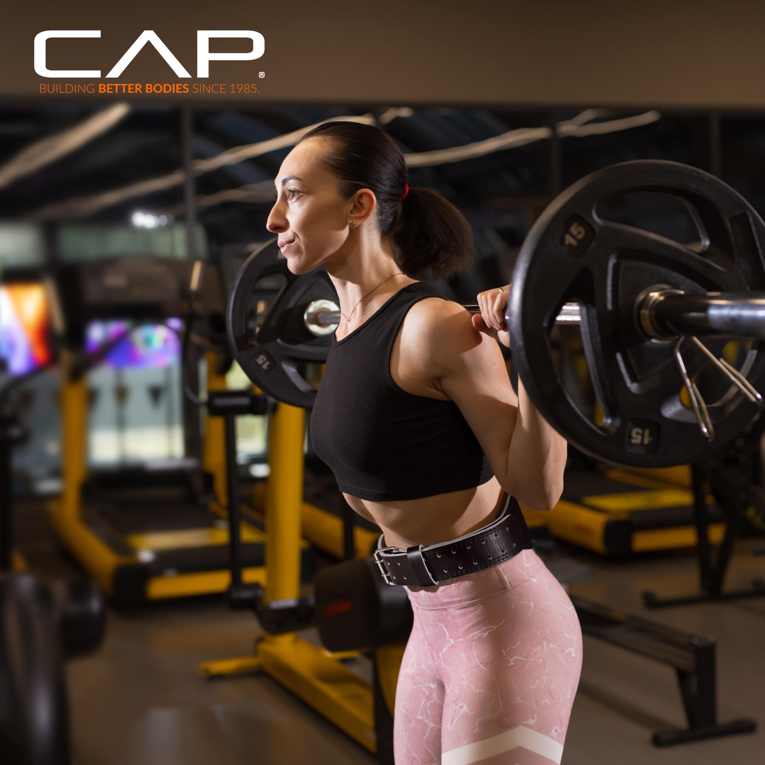 CAP Barbell worn by athlete in gym demonstrating improved bracing and confidence