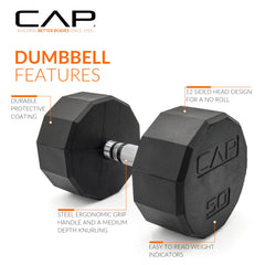 CAP chrome handle knurling detail for a secure, comfortable grip benefit