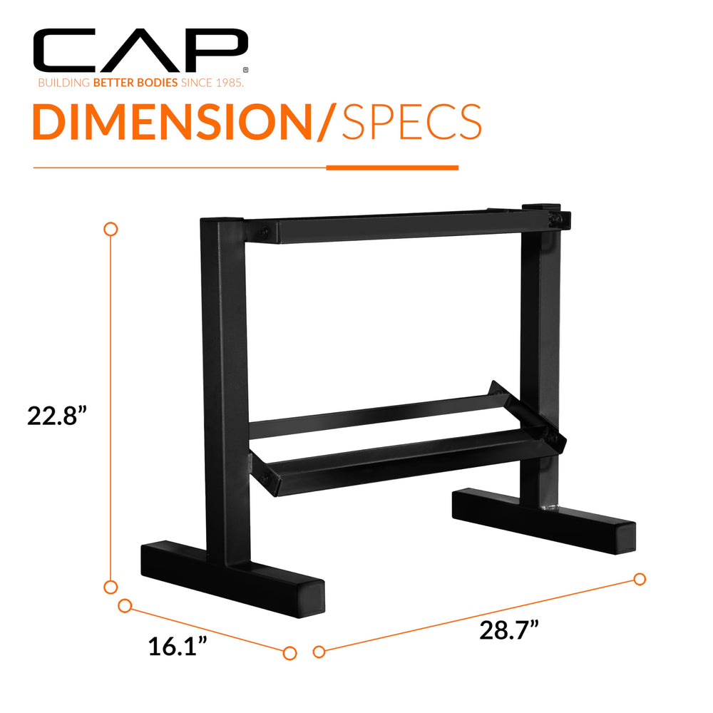 CAP dumbbells on rack being used for workout showing efficient transitions