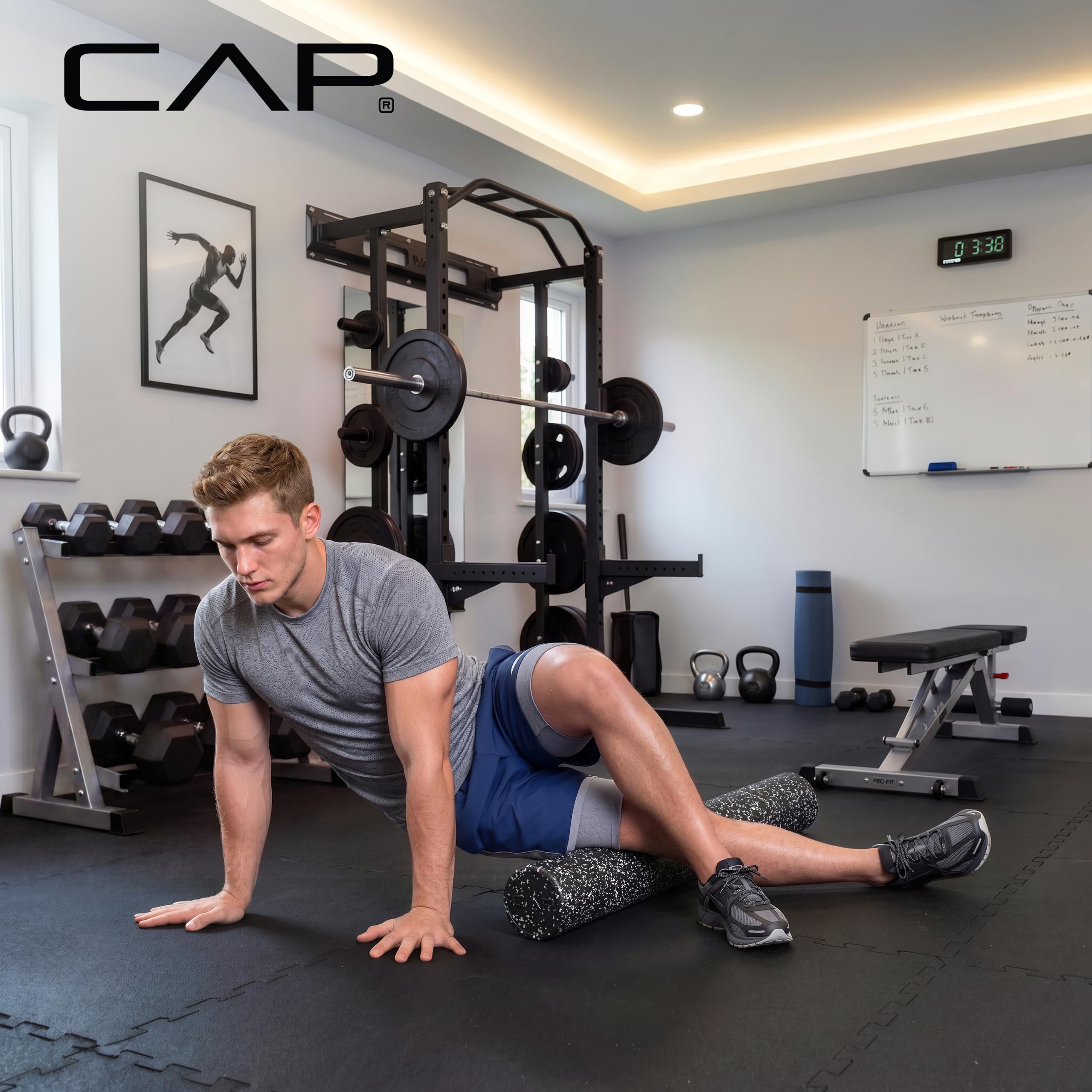 Person using CAP roller on upper back demonstrating mobility benefit