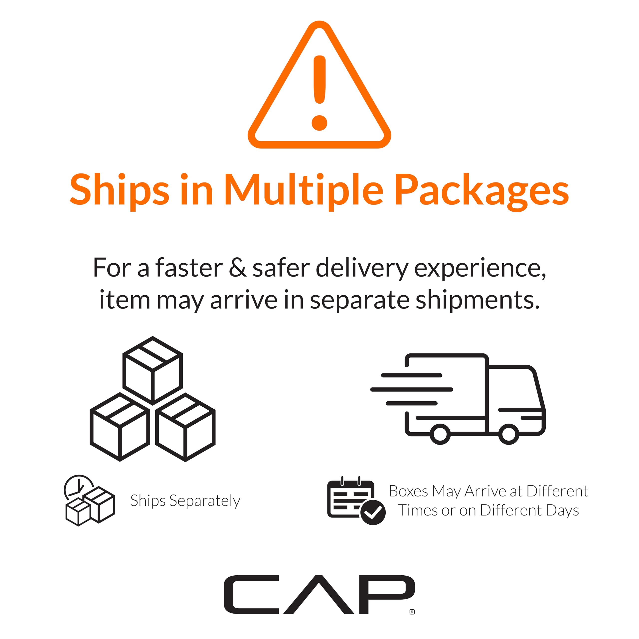 CAP product packaging and label close-up verifying model and specs