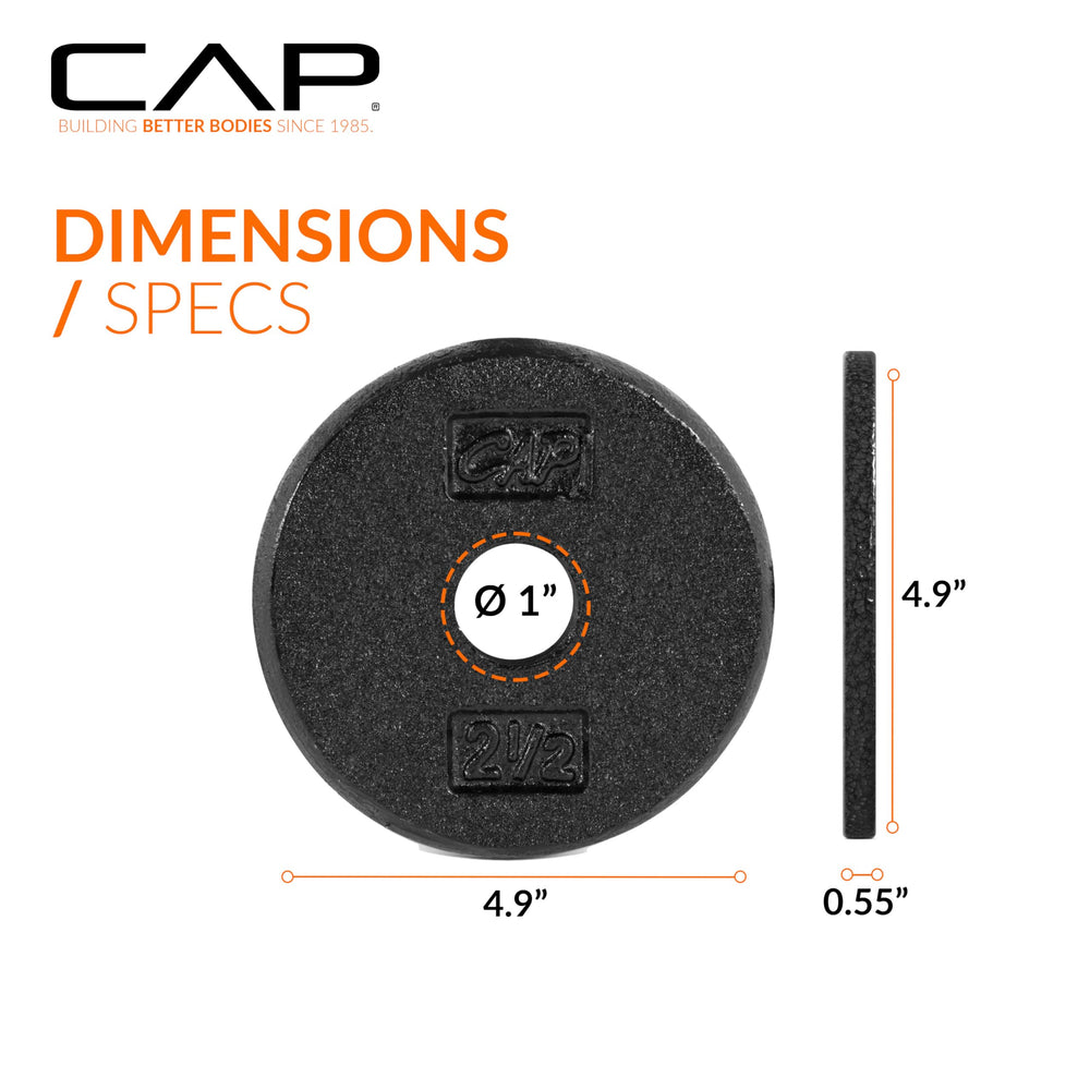 CAP plate loaded on adjustable dumbbell handle for precise incremental loads