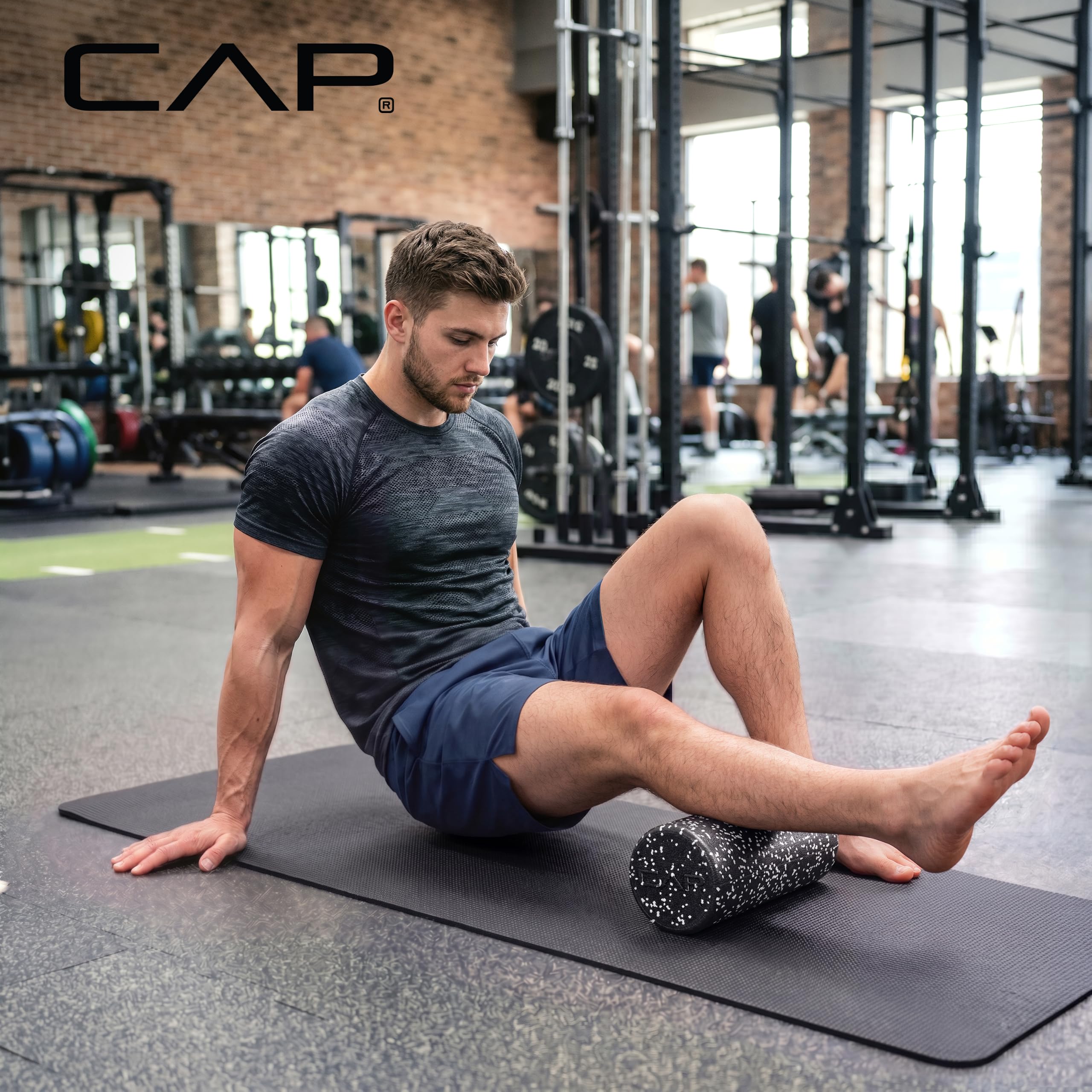 CAP roller stored on gym shelf showing compact, organized storage