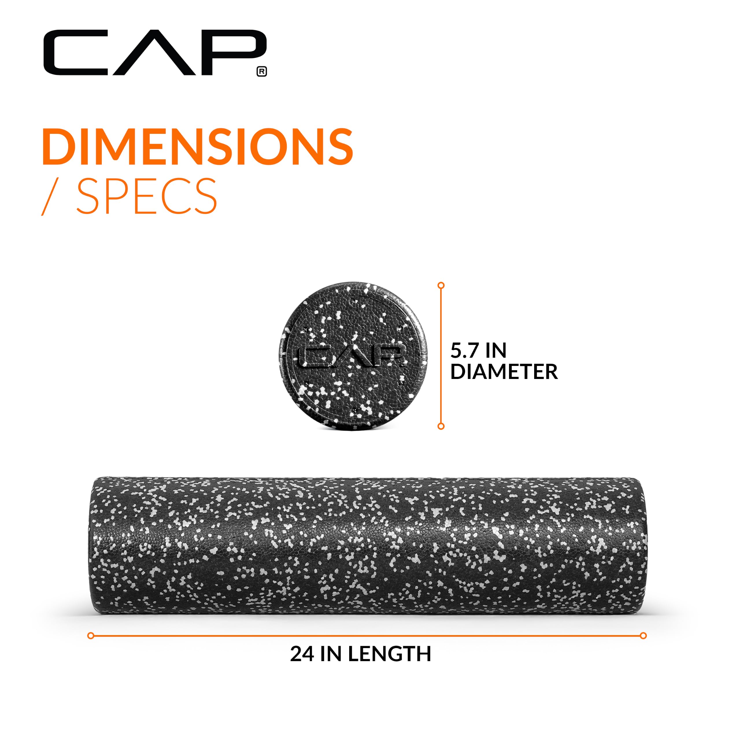 CAP 24-inch roller next to ruler showing exact size and scale advantage